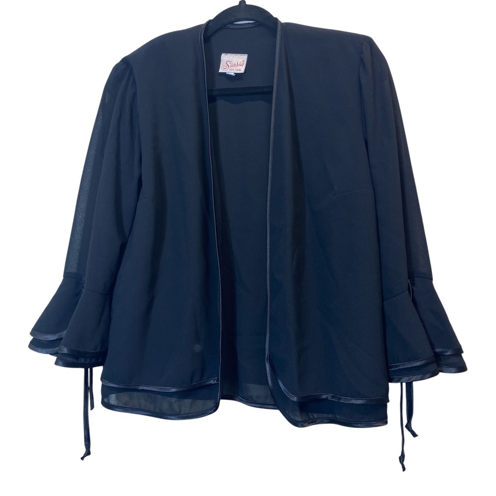 Siasia New York  Vintage Black  Formal Open Jacket Size 10